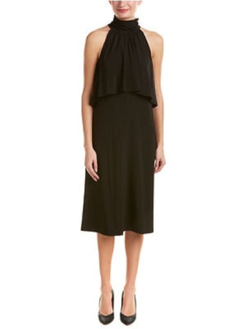 Ella Moss Black Halter Midi Dress Black NWT retail $198